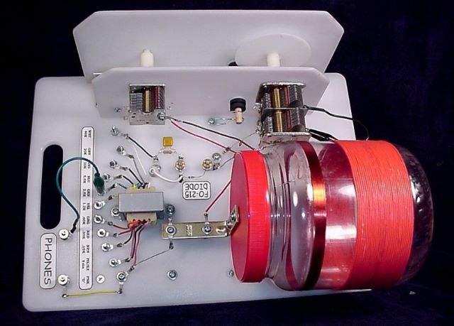 Peebles Originals Crystal Radio Detector Unit, Back View