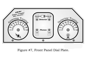 Peebles Originals AM Loose Coupler Crystal Radio, Front Panel Drawing