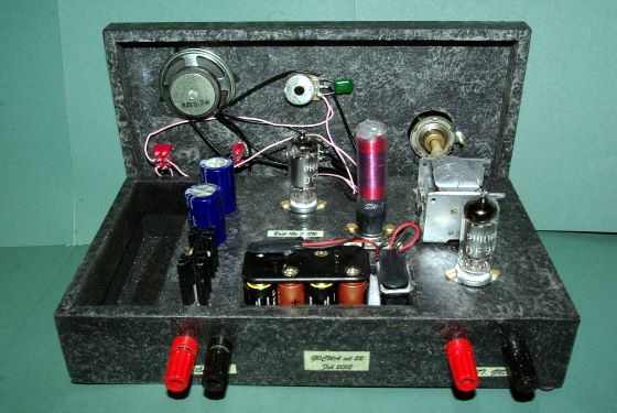 Nick's 2 Valve Regenerative Receiver, Rear View